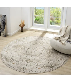 United Weavers Lexington Beige 720 95002 88R 7ft. 11in. x 7ft. 11in. Round Rug
