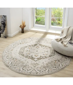 United Weavers Lexington Beige 720 95008 88R 7ft. 11in. x 7ft. 11in. Round Rug