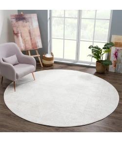 United Weavers Reserve White 770-30399 7 ft. 11 in. X 7 ft. 11 in. Round Rug