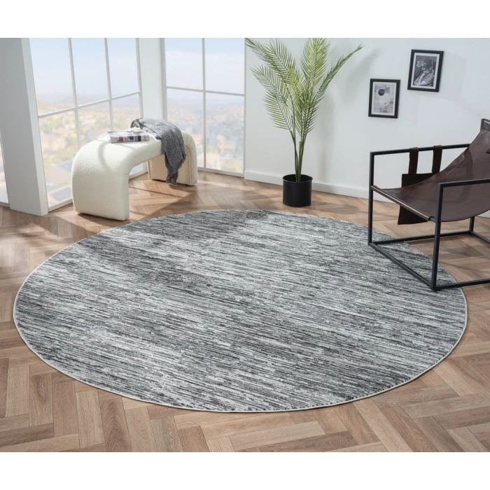 United Weavers Orion Charcoal 775-41472 7 ft. 11 in. X 7 ft. 11 in. Round Rug