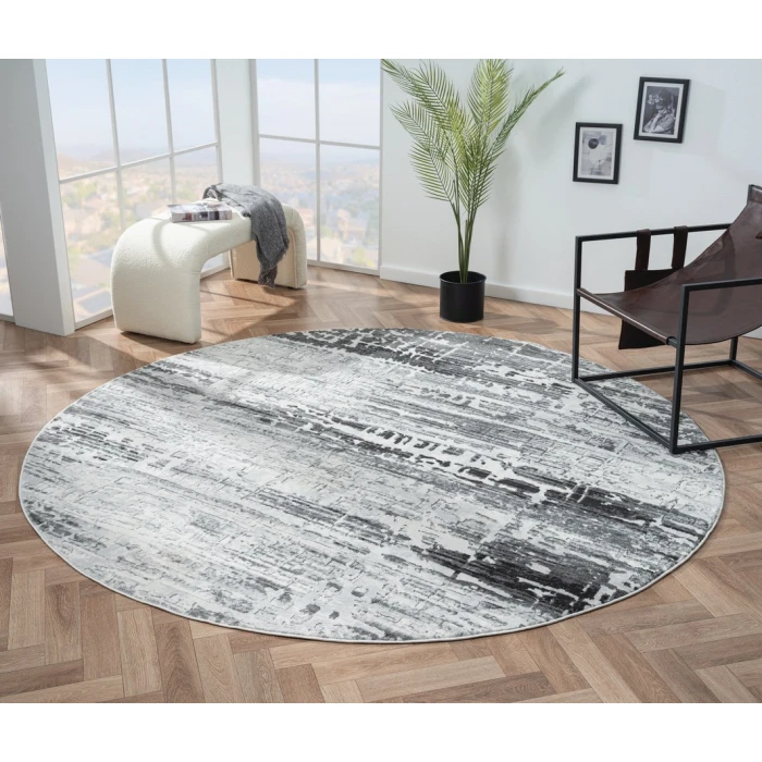 United Weavers Orion Grey 775-41672 7 ft. 11 in. X 7 ft. 11 in. Round Rug