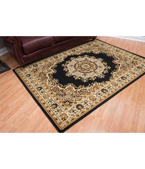 United Weavers of America DALLAS-FLORAL-KIRMAN-BLACK-58-10170 Area Rug