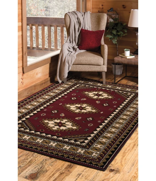 United Weavers Dallas Burgundy 851-10235 1 ft. 11 in. X 3 ft. 3 in. Rectangle Rug