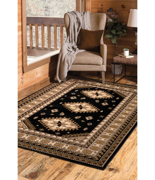 United Weavers Dallas Black 851-10270 2 ft. 3 X 7 ft. 2 in. Rectangle Rug