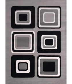 United Weavers Dallas 10371 Spaces Silver Area Rug 5 Ft. 3 X 7 Ft. 2 Rectangle