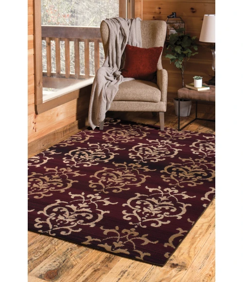 United Weavers Dallas Burgundy 851-10734 2 ft. 3 X 7 ft. 2 in. Rectangle Rug