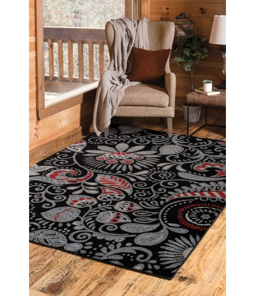 United Weavers Dallas Black 851-11070 1 ft. 11 in. X 3 ft. 3 in. Rectangle Rug