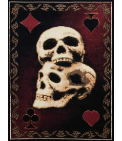 United Weavers Legends 06130 Skulls Area Rug 5 Ft. 3 X 7 Ft. 2 Rectangle