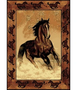 United Weavers Legends 06930 Stallion Border Area Rug 5 Ft. 3 X 7 Ft. 2 Rectangle