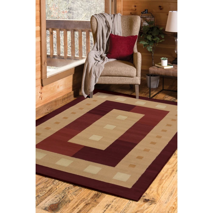 United Weavers Manhattan Burgundy 940-36834 1 ft. 10 in. X 3 ft. Rectangle Rug