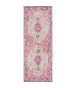 Livabliss Antioch AIC2305 Bright Pink Light Gray Area Rug 3 ft. 2 in. X 8 ft. 2 in. Runner