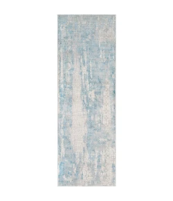Livabliss Aisha AIS2301 Sky Blue Medium Gray Area Rug 2 ft. 7 in. X 7 ft. 7 in. Runner