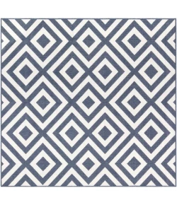 Livabliss Alfresco ALF9657 Charcoal White Area Rug 8 ft. 10 in. Square