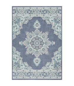Livabliss Alfresco ALF9670 Charcoal Aqua Area Rug 8 ft. 10 in. X 12 ft. 10 in. Rectangle