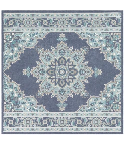 Livabliss Alfresco ALF9670 Charcoal Aqua Area Rug 8 ft. 10 in. Square