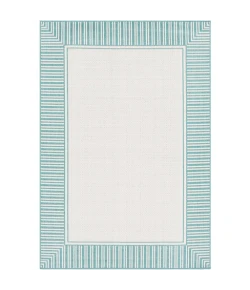 Livabliss Alfresco ALF9680 Teal White Area Rug 5 ft. 3 in. X 7 ft. 7 in. Rectangle