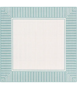 Livabliss Alfresco ALF9680 Teal White Area Rug 8 ft. 10 in. Square