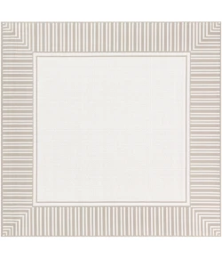 Livabliss Alfresco ALF9681 Taupe White Area Rug 8 ft. 10 in. Square