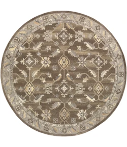 Livabliss Caesar CAE1200 Dark Brown Charcoal Area Rug 8 ft. Round