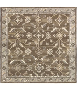 Livabliss Caesar CAE1200 Dark Brown Charcoal Area Rug 4 ft. Square