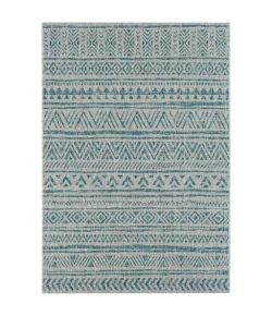 Livabliss Eagean EAG2307 Aqua Black Area Rug 4 ft. 3 in. X 5 ft. 11 in. Rectangle