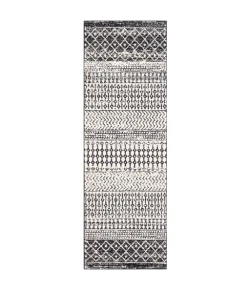Livabliss Elaziz ELZ2307 Black Light Gray Area Rug 2 ft. 7 in. X 7 ft. 6 in. Runner