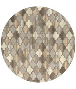 Livabliss Forum FM7208 Dark Brown Charcoal Area Rug 6 ft. Round