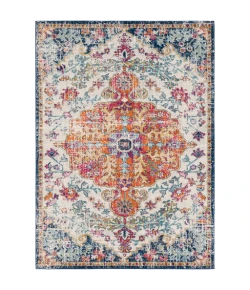 Livabliss Harput HAP1000 Aqua White Area Rug 6 ft. 7 in. X 9 ft. Rectangle