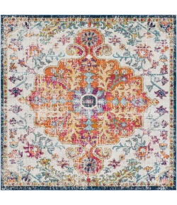 Livabliss Harput HAP1000 Aqua White Area Rug 6 ft. 7 in. Square