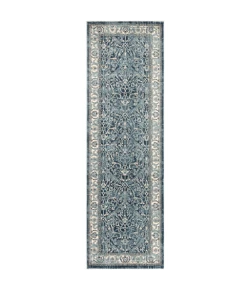 Livabliss Mesopotamia MEP2306 Navy Medium Gray Area Rug 2 ft. 6 in. X 7 ft. 10 in. Runner