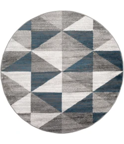Livabliss Monte Carlo MNC2307 Light Gray White Area Rug 5 ft. 3 in. Round