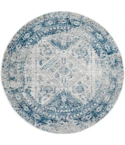 Livabliss Monte Carlo MNC2313 Sky Blue Light Gray Area Rug 5 ft. 3 in. Round