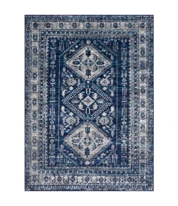 Livabliss Monte Carlo MNC2315 Navy Light Gray Area Rug 6 ft. 7 in. X 9 ft. Rectangle