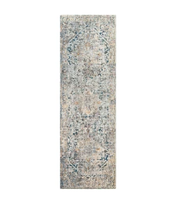 Livabliss Presidential PDT2300 Pale Blue Bright Blue Area Rug 3 ft. 3 in. X 10 ft. Runner