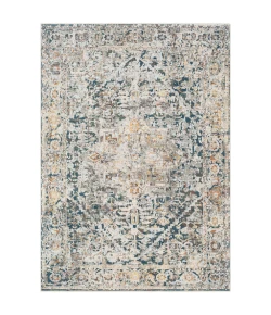 Livabliss Presidential PDT2300 Pale Blue Bright Blue Area Rug 5 ft. X 8 ft. 2 in. Rectangle