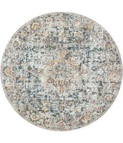 Livabliss Presidential PDT2300 Pale Blue Bright Blue Area Rug 7 ft. 10 in. Round