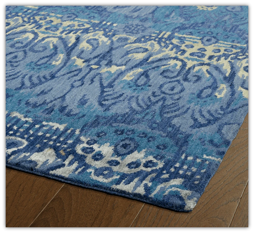 Bright Blue Patterned Rug
